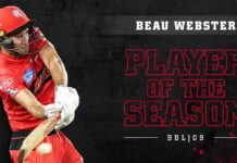Beau Webster player of the season in BBL09