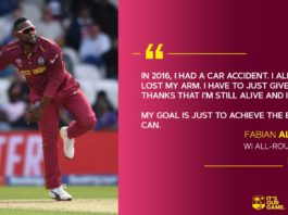 WI all-rounder Fabian Allen - "I ALMOST LOST MY ARM"