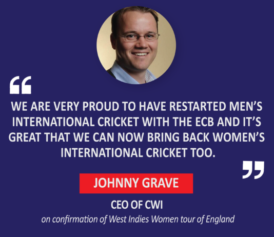 Johnny Grave, CEO, CWI on confirmation of West Indies Women tour of England