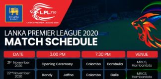 SLC: Match Schedule of the Lanka Premier League - Revised