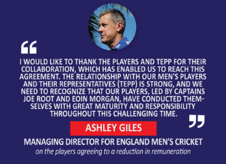 Ashley Giles, Managing Director for England Men's Cricket on the players agreeing to a reduction in remuneration