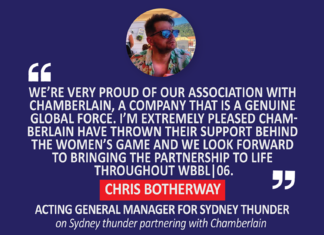 Chris Botherway, Acting General Manager for Sydney Thunder on Sydney thunder partnering with Chamberlain