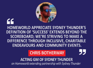Chris Botherway, Acting GM of Sydney Thunder on Homeworld extending the partnership with Sydney Thunder