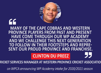 Clinton du Preez, Cricket Services Manager at Western Province Cricket Association on WPCA announcing WP Academy intake for 2020/2021 season