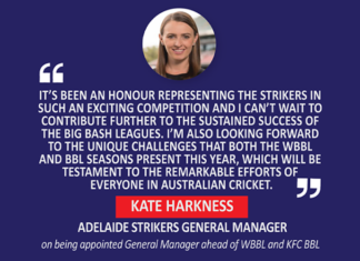 Kate Harkness, Adelaide Strikers General Manager on being appointed General Manager ahead of WBBL and KFC BBL