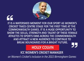 Holly Colvin, ICC Women’s Cricket Manager on Women's Cricket's inclusion in the 2022 Birmingham Games