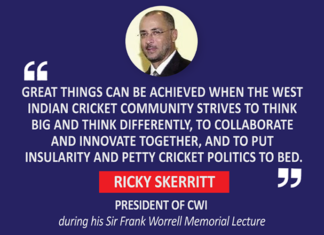 Ricky Skerritt, President of CWI during his Sir Frank Worrell Memorial Lecture