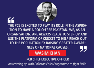 Wasim Khan, PCB Chief Executive Officer on teaming up with Pakistan Polio Programme to fight Polio
