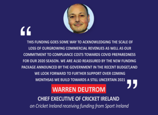 Warren Deutrom, Chief Executive of Cricket Ireland on Cricket Ireland receiving funding from Sport Ireland