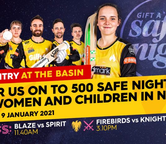 Cricket Wellington to support Women’s Refuge and Safe Night