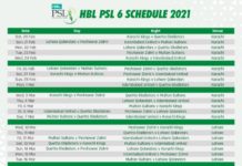 PCB: HBL PSL 2021 schedule announced