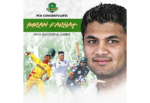 PCB congratulates Imran Farhat on successful career
