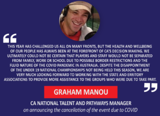 Graham Manou, CA National Talent and Pathways Manager on announcing the cancellation of the event due to COVID