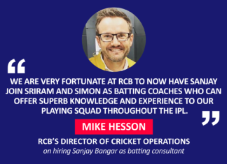 Mike Hesson, RCB’s Director of Cricket Operations on hiring Sanjay Bangar as batting consultant
