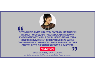 Vick Hope, Broadcaster, Capital Xtra on being a mentor in The Hundred Rising hosts program