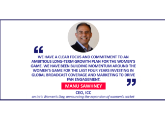 Manu Sawhney, CEO, ICC on Int's Women's Day, announcing the expansion of women’s cricket