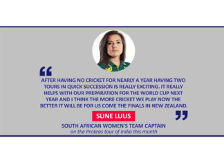 Sune Luus, South African women's team Captain on the Proteas tour of India this month