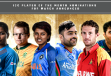 ICC Player of the Month nominations for March announced