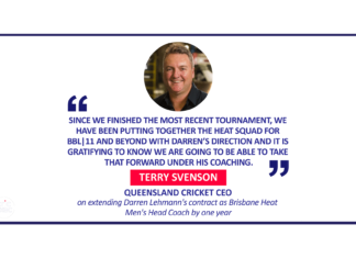 Terry Svenson, Queensland Cricket CEO on extending Darren Lehmann's contract as Brisbane Heat Men's Head Coach by one year