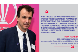 Tom Harrison, ECB Chief Executive Officer announcing the England Women's 2021 home fixtures, including tours by New Zealand and India