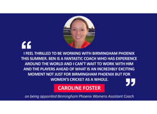 Caroline Foster on being appointed Birmingham Phoenix Womens Assistant Coach