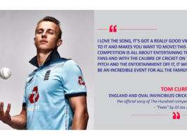Tom Curran, England and Oval Invincibiles cricketer the official song of The Hundred competition - "Feels" by DJ Jax Jones