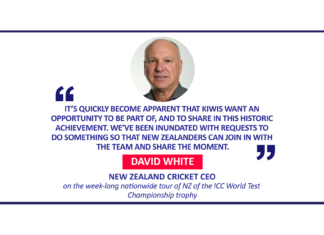 David White, New Zealand Cricket CEO on the week-long nationwide tour of NZ of the ICC World Test Championship trophy