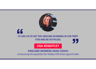 Lisa Keightley, England Womens Head Coach announcing the squad for the Vitality IT20 series against India