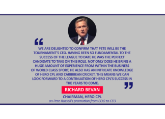 Richard Bevan, Chairman, Hero CPL on Pete Russell's promotion from COO to CEO