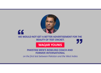 Waqar Younis, Pakistan Men's Bowling Coach and former International on the first test between Pakistan and the West Indies