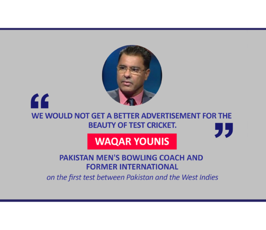 Waqar Younis, Pakistan Men's Bowling Coach and former International on the first test between Pakistan and the West Indies