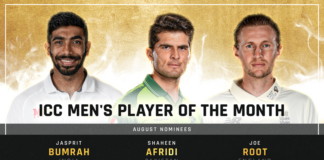 ICC Player of the Month nominations for August announced