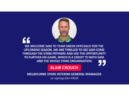 Blair Crouch, Melbourne Stars Interim General Manager on signing Sam Elliott