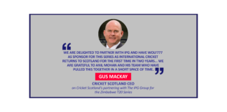 Gus Mackay, Cricket Scotland CEO on Cricket Scotland's partnering with The IPG Group for the Zimbabwe T20 Series