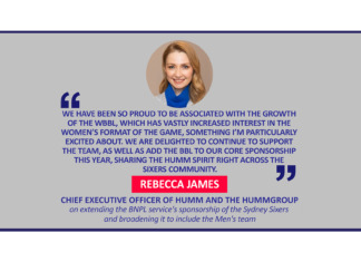 Rebecca James, Chief Executive Officer of humm and the hummgroup on extending the BNPL service's sponsorship of the Sydney Sixers and broadening it to include the Men's team
