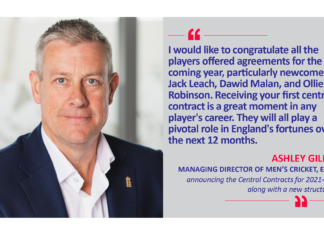 Ashley Giles, Managing Director of Men’s Cricket, ECB announcing the Central Contracts for 2021-22, along with a new structure