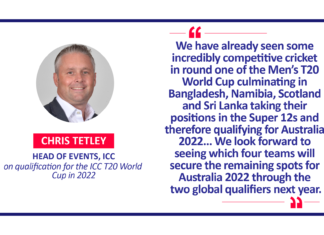 Chris Tetley, Head of Events, ICC on qualification for the ICC T20 World Cup in 2022