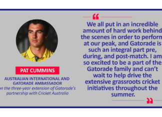 Pat Cummins, Australian International and Gatorade ambassador on the three-year extension of Gatorade's partnership with Cricket Australia