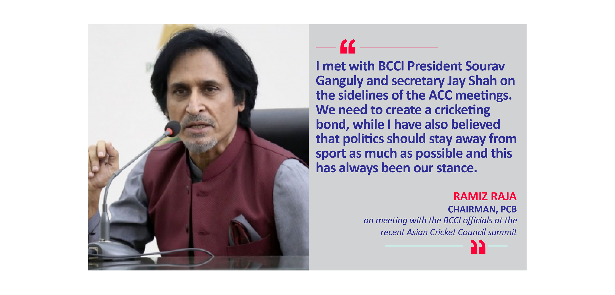 Need to create a cricketing bond with BCCI: PCB chief Ramiz Raja