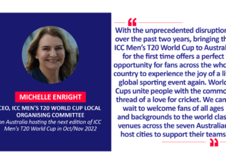 Michelle Enright, CEO, ICC Men's T20 World Cup Local organising Committee on Australia hosting the next edition of ICC Men's T20 World Cup in Oct/Nov 2022