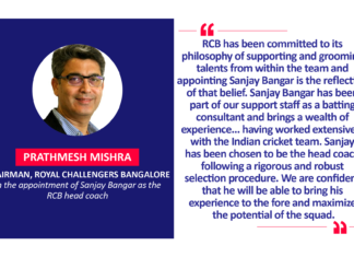 Prathmesh Mishra, Chairman, Royal Challengers Bangalore on the appointment of Sanjay Bangar as the RCB head coach