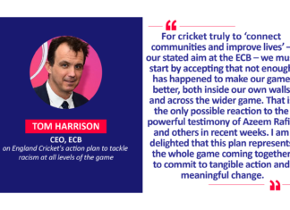 Tom Harrison, CEO, ECB on England Cricket's action plan to tackle racism at all levels of the game