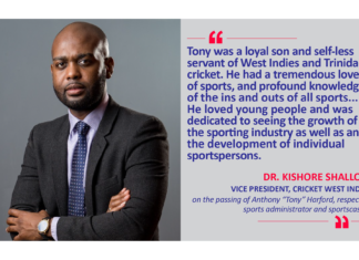 Dr. Kishore Shallow, Vice President, Cricket West Indies on the passing of Anthony “Tony” Harford, respected sports administrator and sportscaster