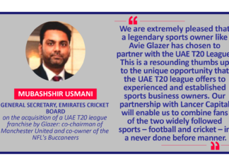 Mubashshir Usmani, General Secretary, Emirates Cricket Board on the acquisition of a UAE T20 league franchise by Glazer: co-chairman of Manchester United and co-owner of the NFL's Buccaneers