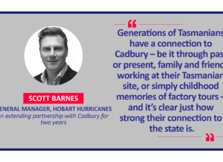 Scott Barnes, General Manager, Hobart Hurricanes on extending partnership with Cadbury for two years