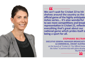 Stephanie Beltrame, Executive General Manager Broadcasting & Commercial, Cricket Australia on the launch of “Cricket 22: The Official Game of the Ashes” in partnership with game developer Big Ant Studios