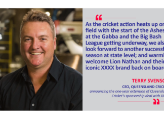 Terry Svenson, CEO, Queensland Cricket announcing the one-year extension of Queensland Cricket's sponsorship deal with XXXX