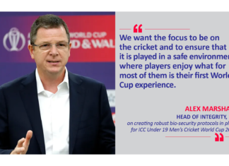 Alex Marshall, Head of Integrity, ICC on creating robust bio-security protocols in place for ICC Under 19 Men’s Cricket World Cup 2022