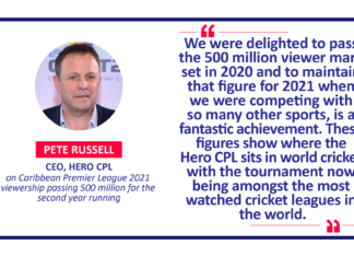 Pete Russell, CEO, Hero CPL on Caribbean Premier League 2021 viewership passing 500 million for the second year running