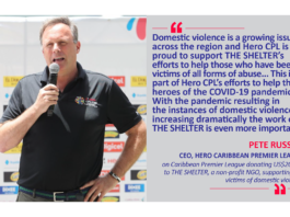 Pete Russell, CEO, Hero Caribbean Premier League on Caribbean Premier League donating US$20,000 to THE SHELTER, a non-profit NGO, supporting the victims of domestic violence